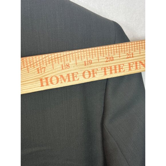 Mens Dark Green Three-Button Suit Jacket With Notch Lapel & Inner Lining - Picture 11 of 16